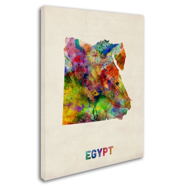 Michael Tompsett 'Egypt Watercolor Map' Canvas Art,35x47